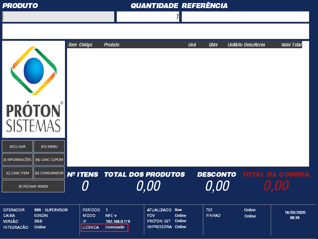 Configuração PDV Concluida