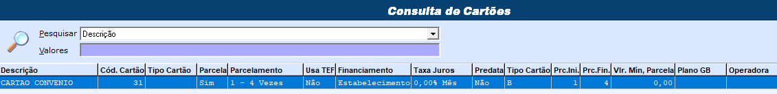 Cartão convênio