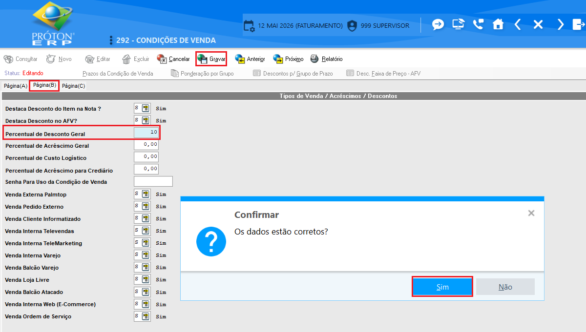 Desconto Cond Venda