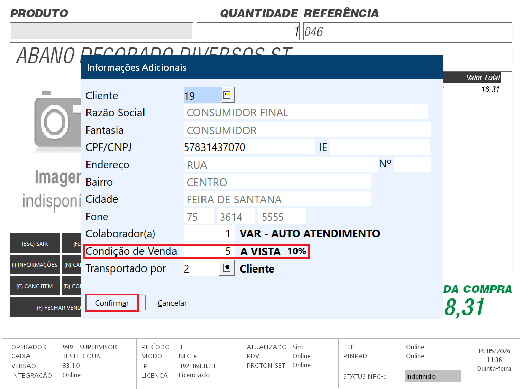 Desconto Cond Venda