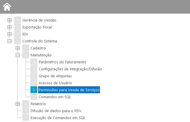 Permissões Venda de Serviços
