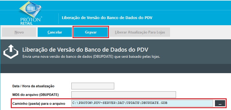 Versão Banco de Dados PDV