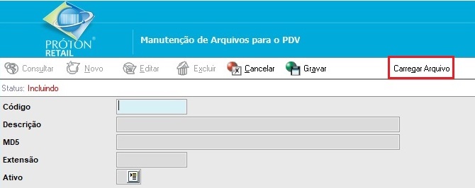 Cadastro de Arquivos PDV
