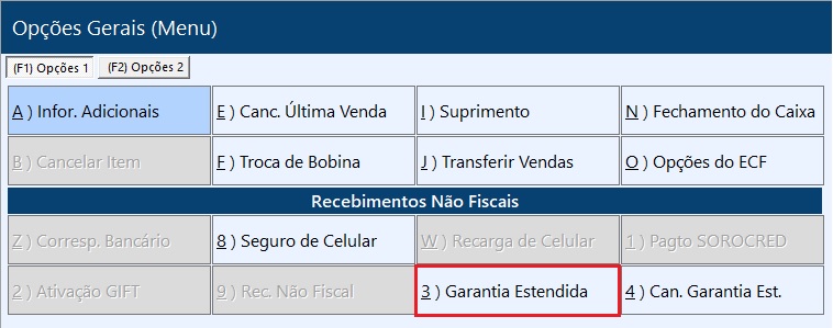 Permissões Venda de Serviços