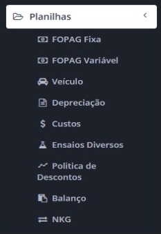 Menu Planilha